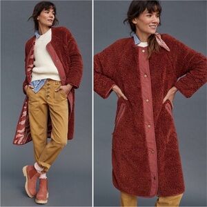 Anthropologie Margot Reversible Sherpa coat